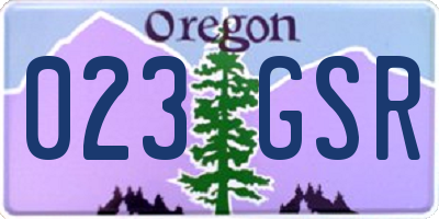 OR license plate 023GSR