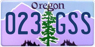 OR license plate 023GSS