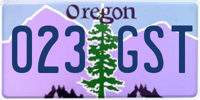 OR license plate 023GST