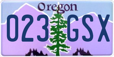 OR license plate 023GSX