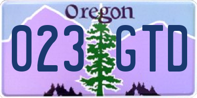 OR license plate 023GTD