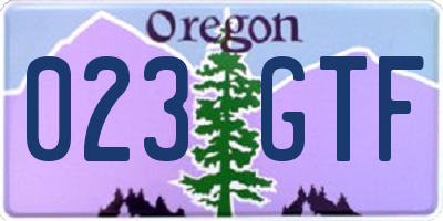 OR license plate 023GTF