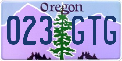 OR license plate 023GTG