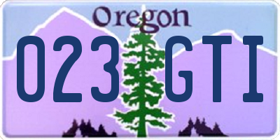 OR license plate 023GTI