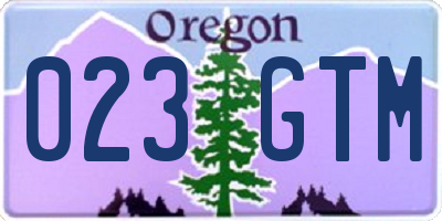 OR license plate 023GTM