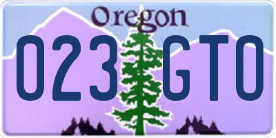 OR license plate 023GTO