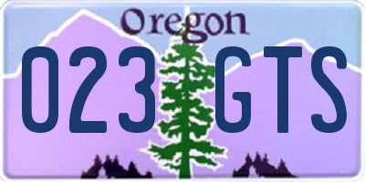OR license plate 023GTS