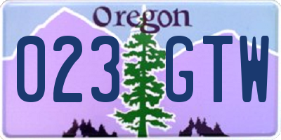 OR license plate 023GTW