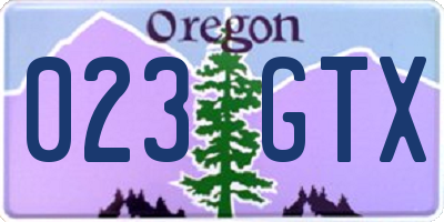 OR license plate 023GTX