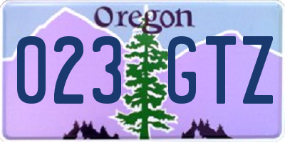 OR license plate 023GTZ