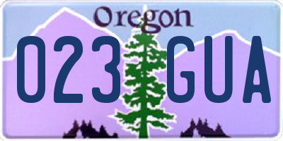 OR license plate 023GUA