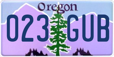 OR license plate 023GUB