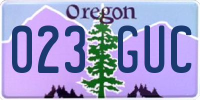 OR license plate 023GUC