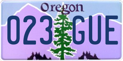 OR license plate 023GUE