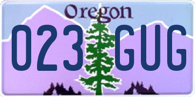 OR license plate 023GUG