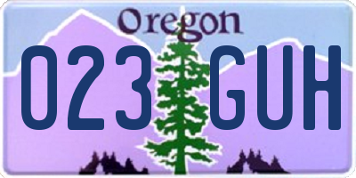 OR license plate 023GUH