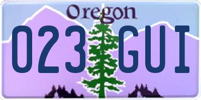 OR license plate 023GUI