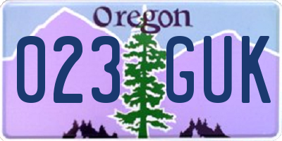 OR license plate 023GUK