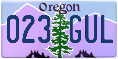 OR license plate 023GUL