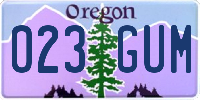 OR license plate 023GUM