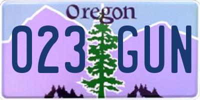 OR license plate 023GUN