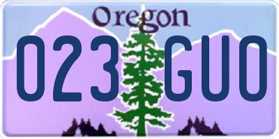 OR license plate 023GUO