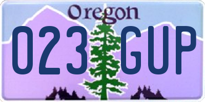 OR license plate 023GUP