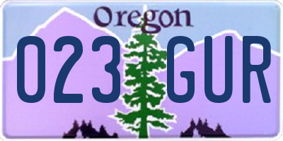 OR license plate 023GUR