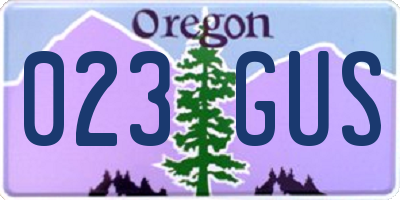 OR license plate 023GUS