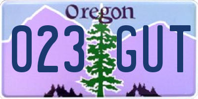 OR license plate 023GUT