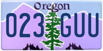 OR license plate 023GUU