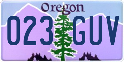 OR license plate 023GUV
