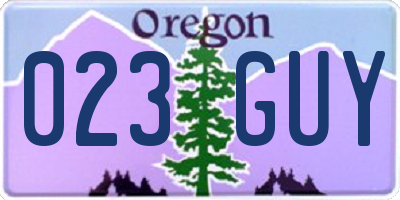 OR license plate 023GUY
