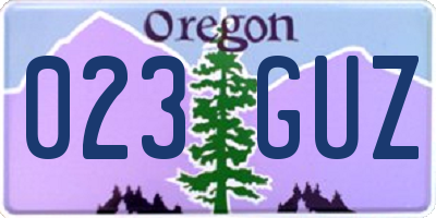 OR license plate 023GUZ