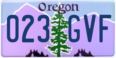 OR license plate 023GVF