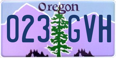 OR license plate 023GVH