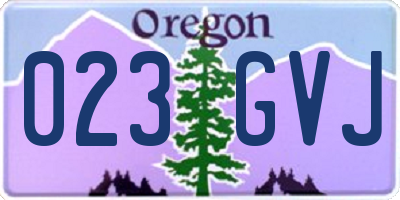 OR license plate 023GVJ