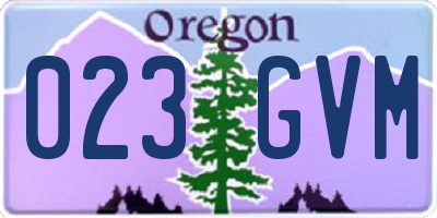 OR license plate 023GVM