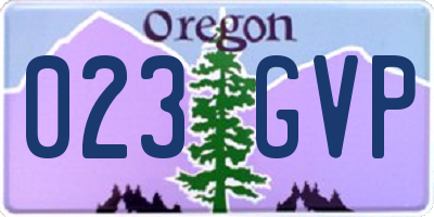 OR license plate 023GVP