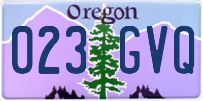 OR license plate 023GVQ