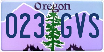 OR license plate 023GVS
