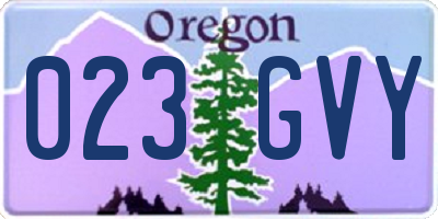 OR license plate 023GVY