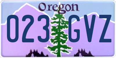 OR license plate 023GVZ
