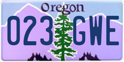 OR license plate 023GWE