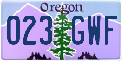 OR license plate 023GWF