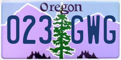 OR license plate 023GWG