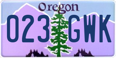 OR license plate 023GWK
