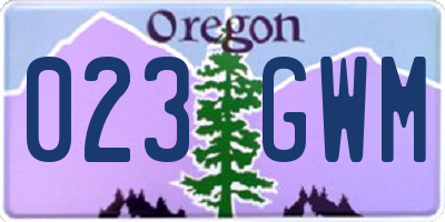 OR license plate 023GWM