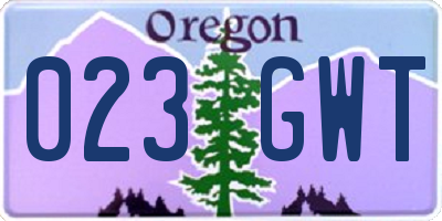 OR license plate 023GWT