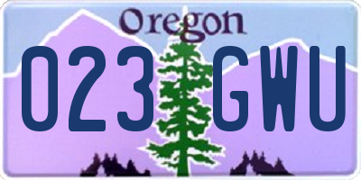 OR license plate 023GWU